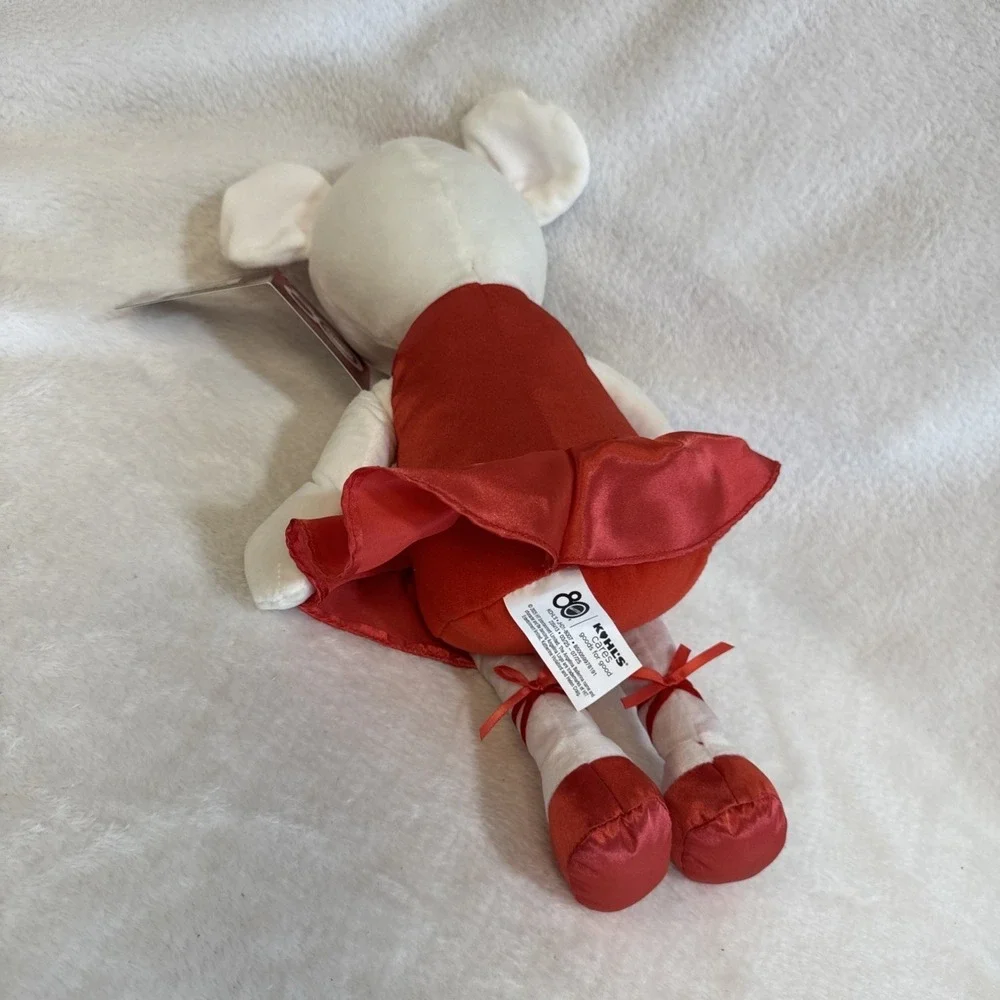 NWT Angelina Ballerina Mattel Kohl's Cares White Mouse Plush Red Dress JHD1-8007